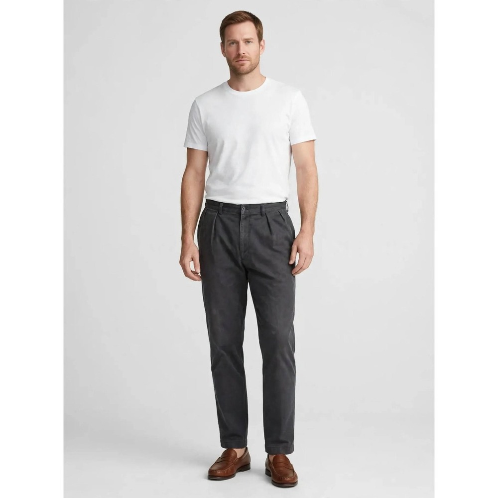 VTG USA Fab Polo Ralph Lauren Andrew Pant Men 38x30 Pleated Chino Trousers Gray